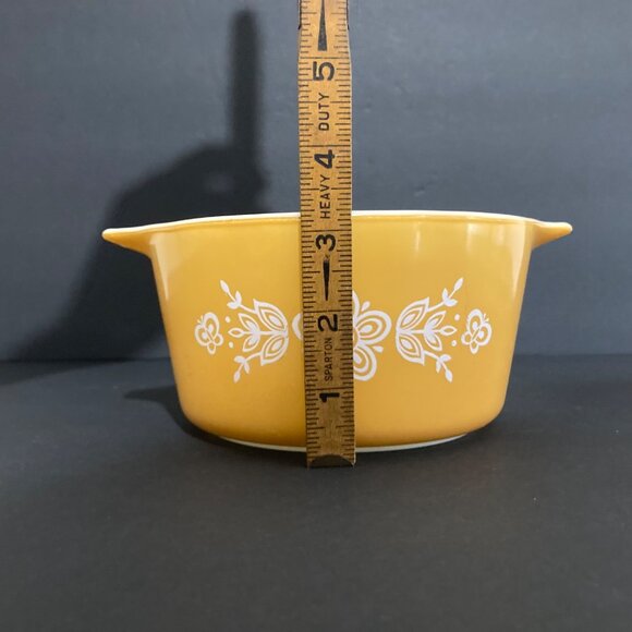 Vintage Pyrex Butterfly Gold 1.5 Quart Baking Casserole Dish No Lid - Picture 7 of 8